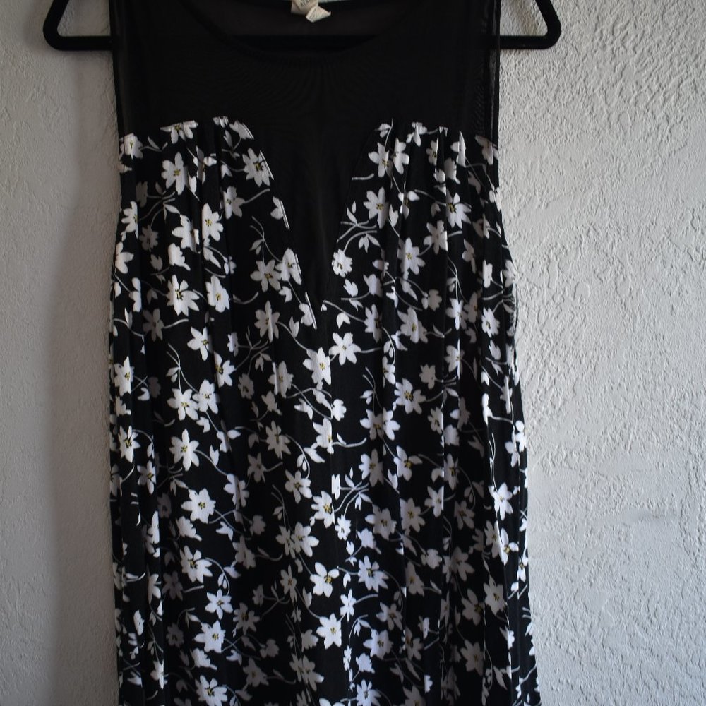 URBAN RENEWAL Daisy Print Mesh Flowy Tank Shirt